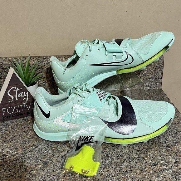 Nike Air Zoom LJ Elite Mint Foam Volt‎ DR9924-300 Track Spikes Men’s Size 12 - Picture 3 of 7